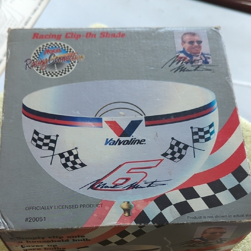 Valvoline Mark Martin Vintage Racing Clip-On Shade/Plastic Pretty Cool! In Box.